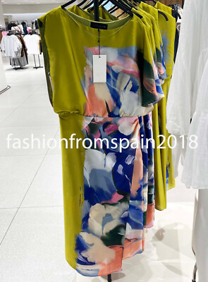 ZARA NEW WOMAN ASYMMETRIC PRINT MIDI DRESS XS-L 2901/253/330