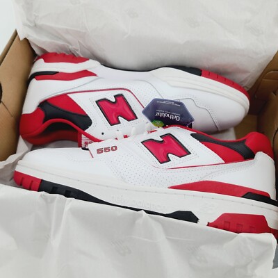 New Balance 550 White Team Red Men display picture 2