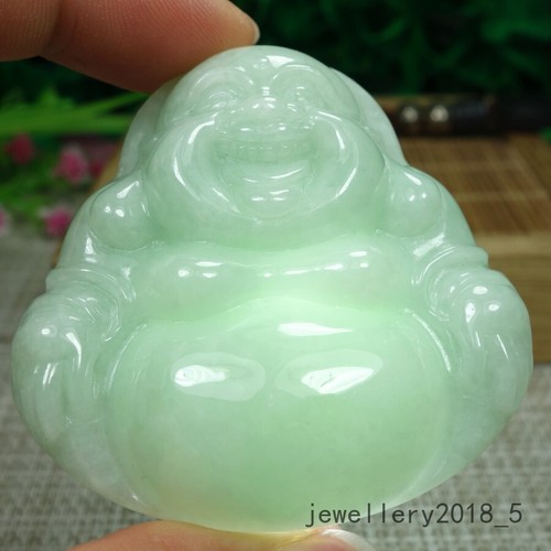 Certified Light Green Burma 100% Natural A jadeite jade Pendant~Buddha 大佛公 - Picture 2 of 17