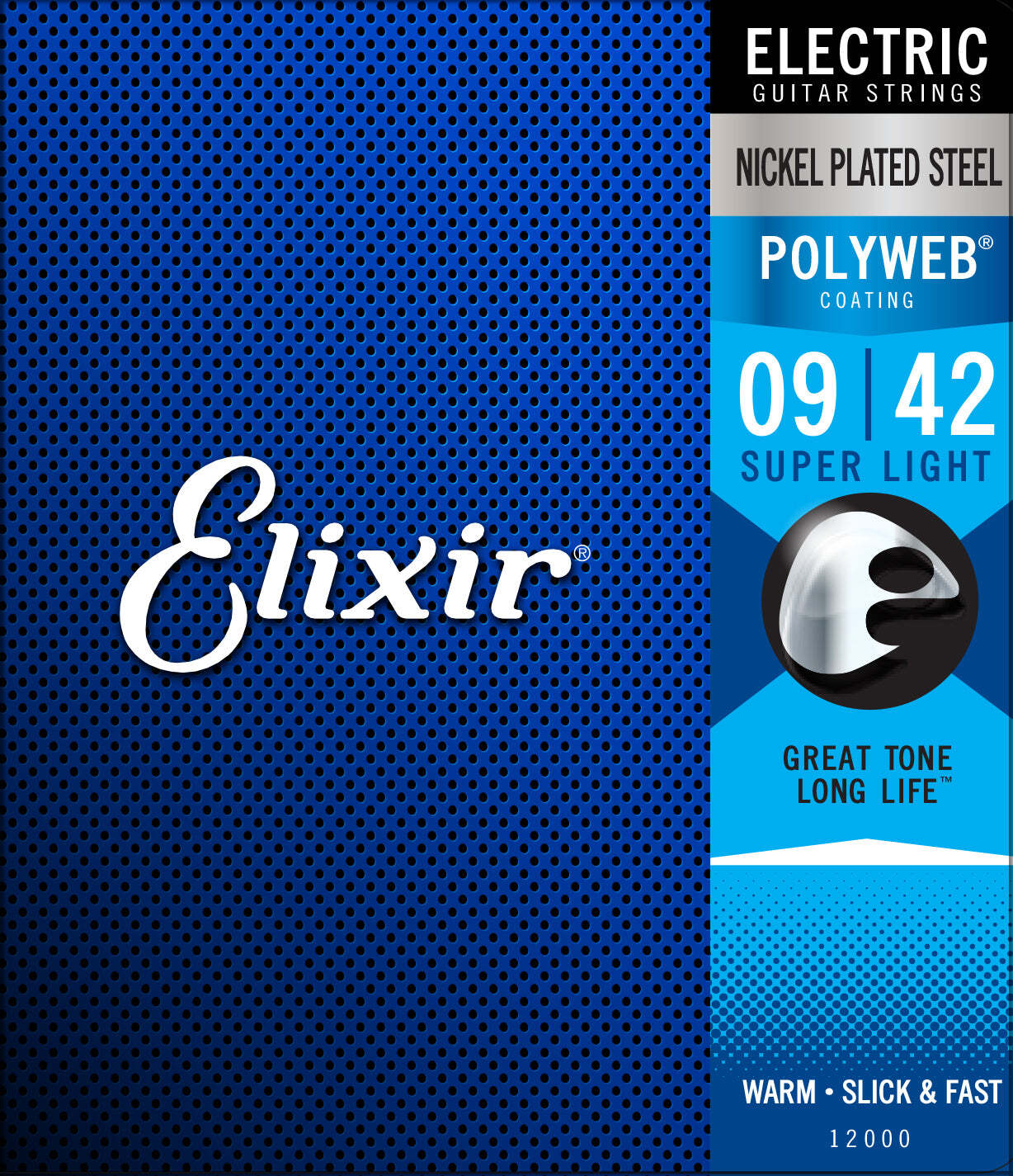 Elixir 12000 Super Light 09-42 Polyweb никелированные струны для электрогитары 3790₽