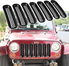 7pcs Car Clip-in Front Mesh Grille Guard for Jeep Wrangler JK JKU 2007-2015