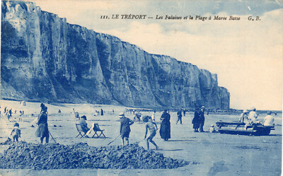 Le Tréport - Die Klippen und der Strand bei Ebbe - Kinder
