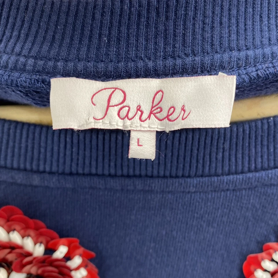 PARKER Berenice 红色白色蓝色花卉装饰气球袖运动衫大号 — 第 4/4 张图片