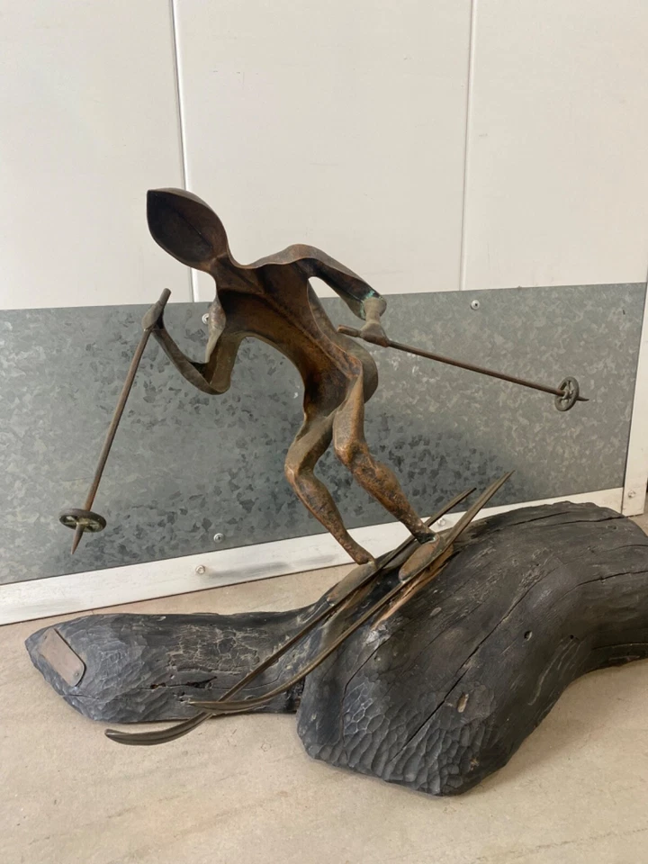 🔥 RARA Escultura Cubista de Cobre Chile Moderna Mediados de Siglo Años 60 Foto 4 de 4