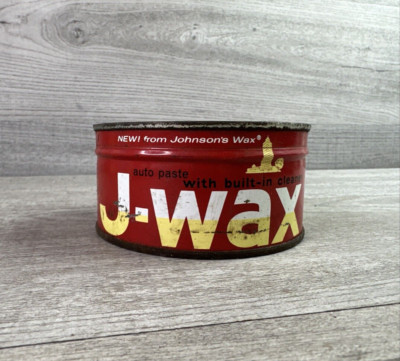 Vintage Johnsons AUTO PASTE J-WAX CAN Racine Wisconsin Unopened