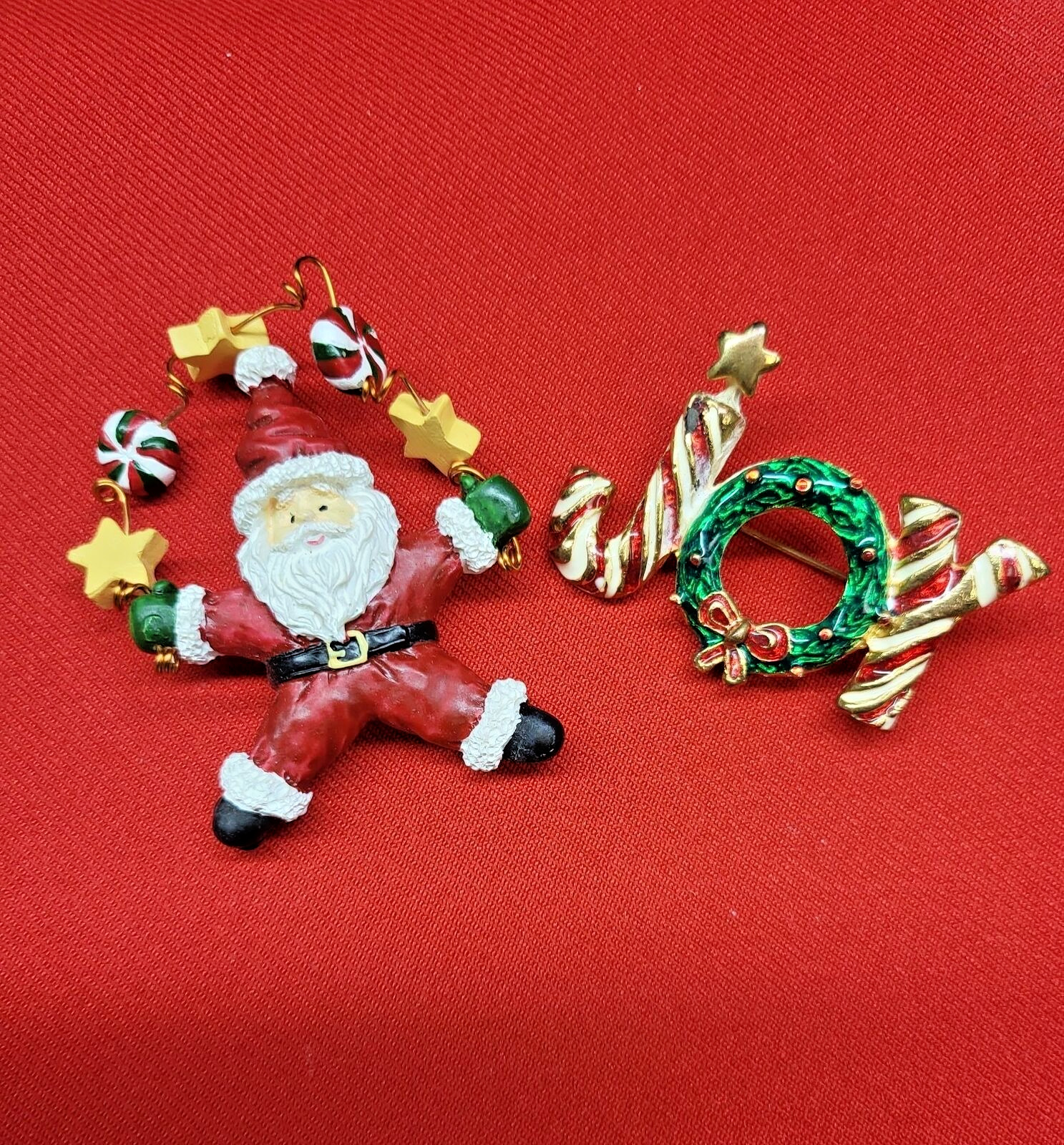 Christmas Pins Brooch Set of 2  Christmas Santa &… - image 3
