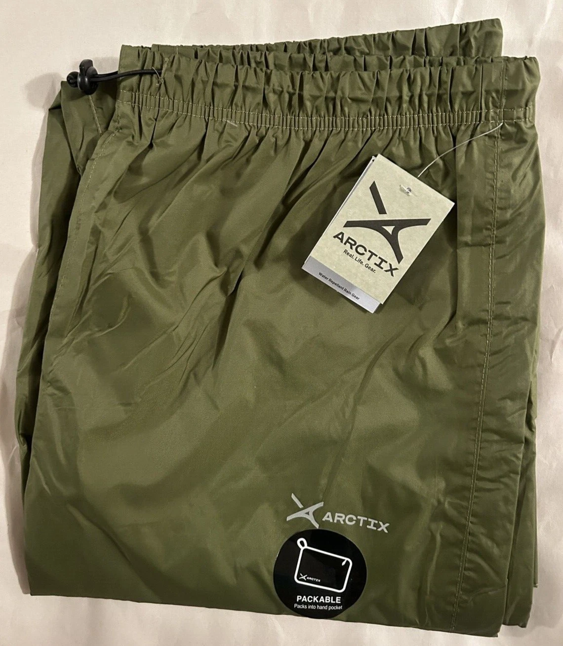 NEW Arctix Men's Storm Rain Pant, Olive, Large / 30L