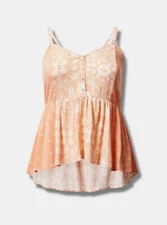 Torrid Washable Crinkle Gauze Racerback Tank Orange 00 M L 10 #E35849