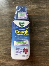 Vicks Children's Night Cough & Congestion Relief No Artificial Dyes 6 oz Grape