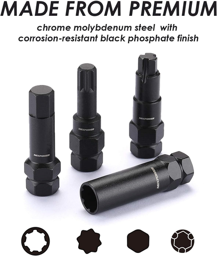 16-Piece Locking Lug Nut Master Key Set of Spline Star and Hex Style Keys, Wheel - 第 5/9 張圖片