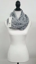 Calvin Klein Grey Faux Fur Woven Infinity Scarf One Size 1SZ 30"X6.5" NWT $68