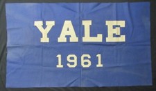 Vintage Yale Ivy League Bulldogs 64.5x38 Blue Felt 1961 Banner 182592