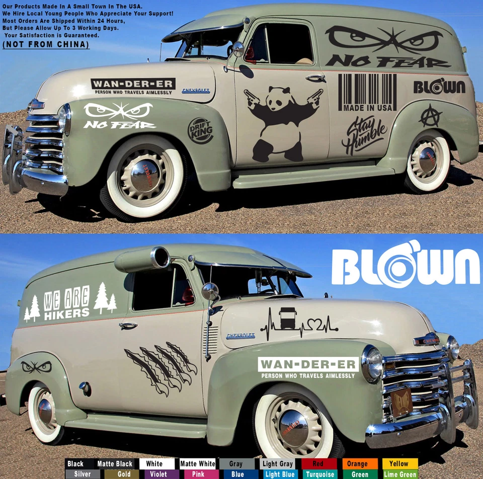 Funny Panda with Guns JDM Car Truck Fits Jeep Window Phone Sticker Decal - Image 4 of 4