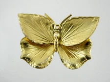 Vintage Creed 12k 1/20th Gold Filled Metal Butterfly Brooch Pin 4.3g 1 3/8 Inch