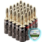 24x Dual Screw Audio 24K Gold Plated Speaker Wire 4mm Banana Plug Jack Connector
