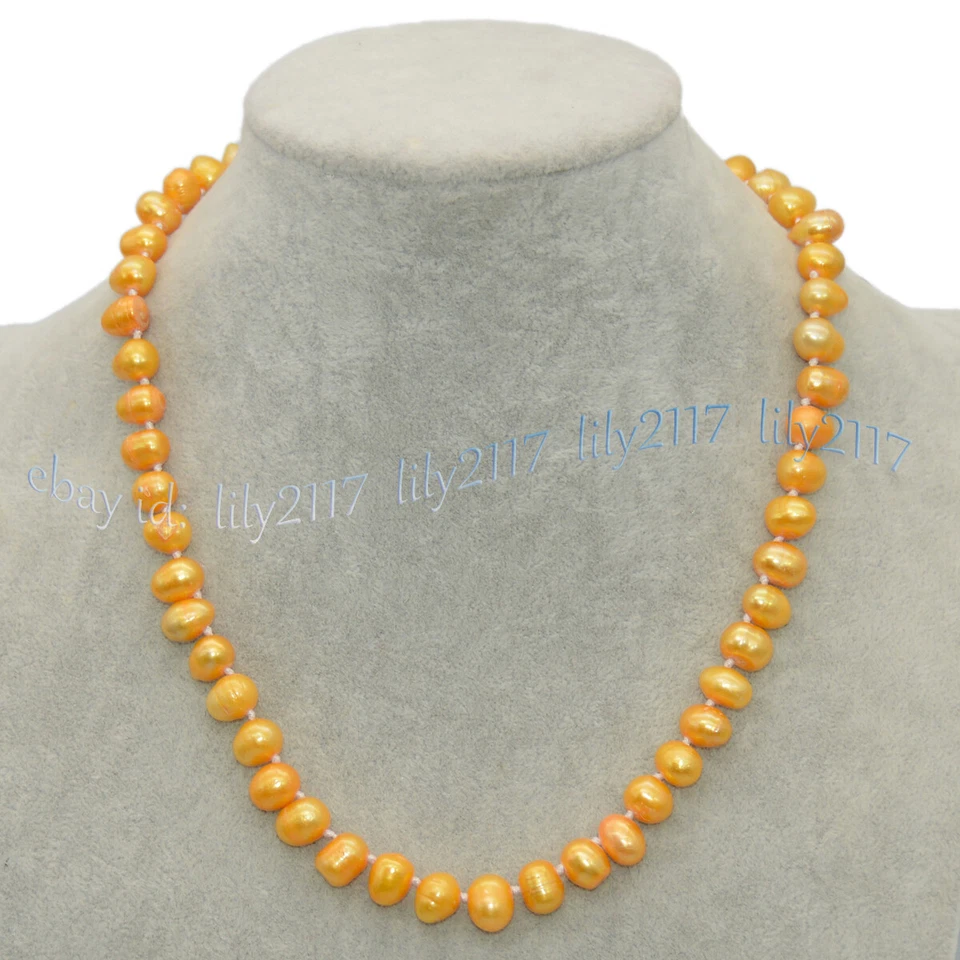 Многоцветные ожерелья с боковыми отверстиями 8-10 мм из пресноводного барочного жемчуга с бисером 16-56 дюймов - Изображение 3 из 4