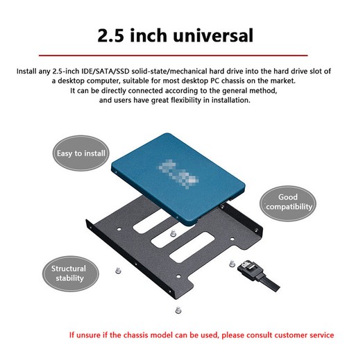 Skids 2,5" pour SSD jusqu'à 3,5" Bay Caddy Tray Disque Dur HDD Metal Monting Dock - Photo 4/13