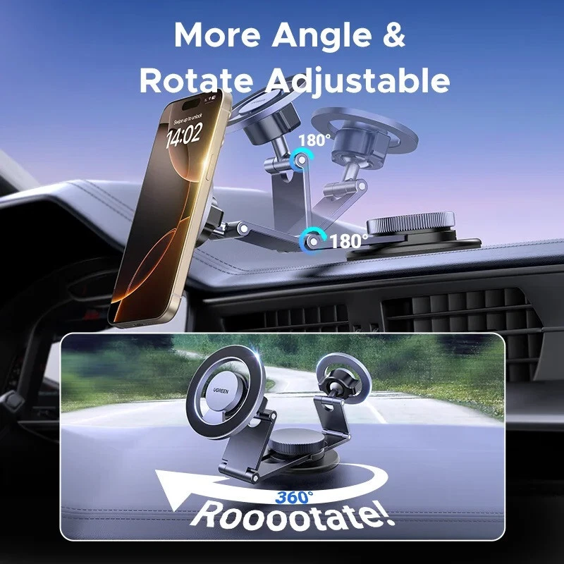 Soporte magnético para teléfono de automóvil UGREEN tablero de instrumentos gravedad 360° soporte para iPhone Samsung Foto 4 de 4