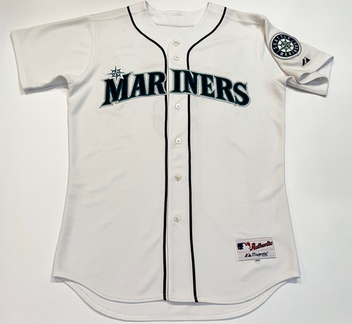 Majestic Authentic MLB Seattle Mariners BELTRE #5 Jersey Sz 44 White USA Sewn - 第 1/9 張圖片