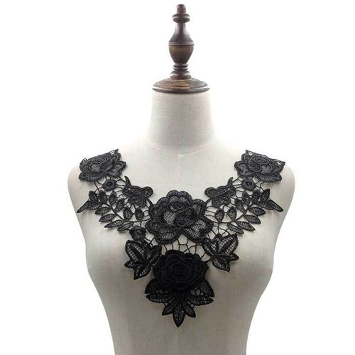 Lace Fabric Embroidered Applique DIY Hollow Dress Clothes Lace Collar For Sewing - Picture 18 of 23