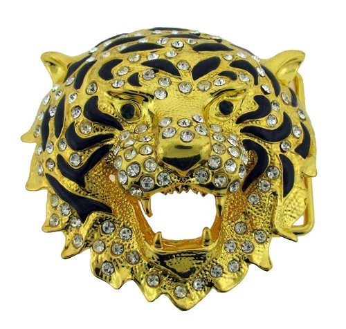 Gold tone Leopard Jaguar or Cougar Wildcat Belt Buckle | eBay display picture 1