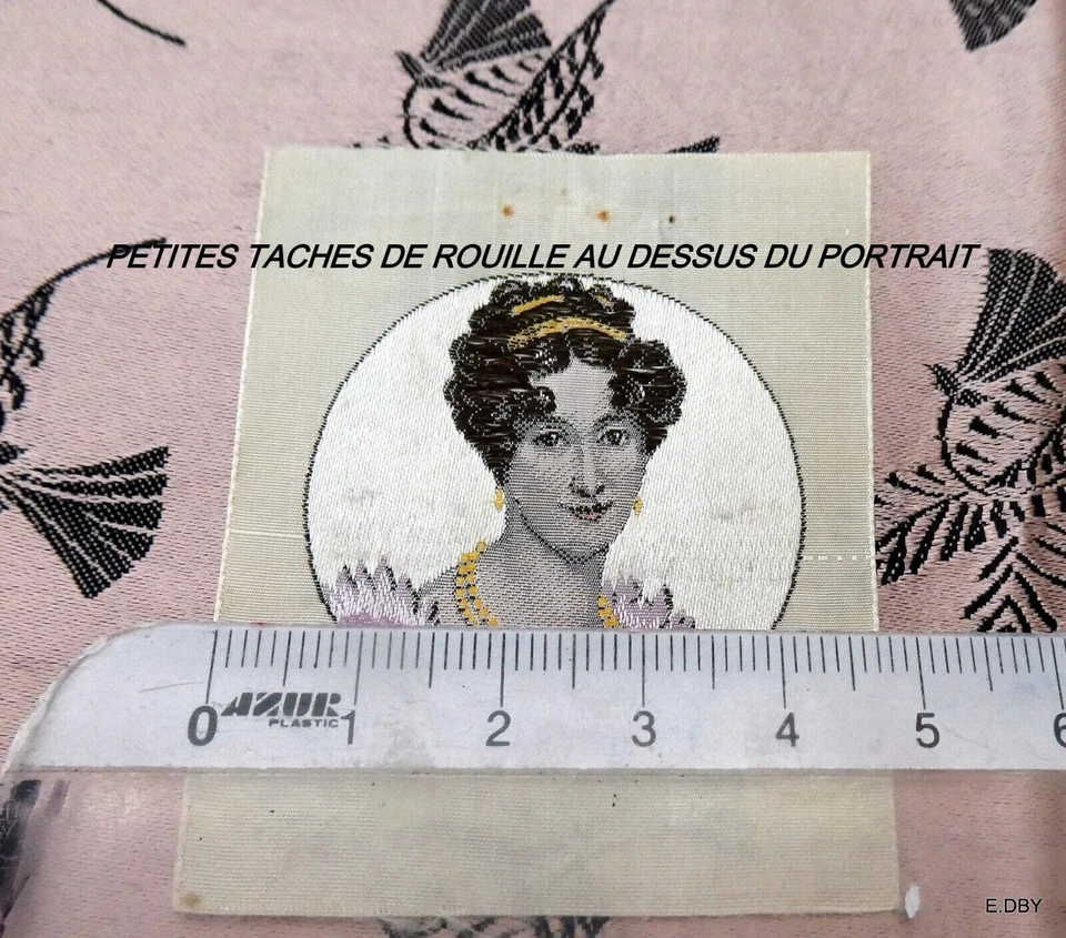 SOIE TISSÉE MINIATURE POUR MEDAILLON Josephine ou Hortense DE BEAUHARNAIS - Photo 4/4