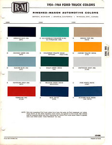 1955 Chevy Truck Color Chart