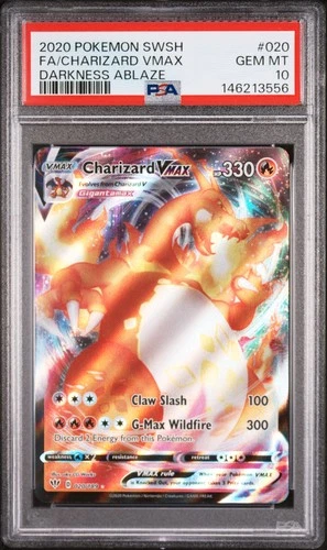 2020 POKEMON SWORD & SHIELD DARKNESS ABLAZE #020 FULL ART/CHARIZARD VMAX PSA 10