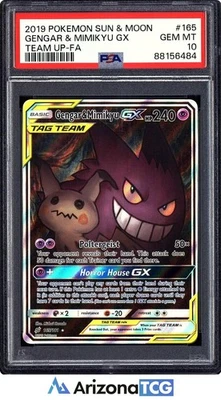 Pokemon 2019 Gengar & Mimikyu GX 165/181 Full Art Team Up GEM MINT PSA 10