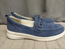 Slipper Damen Gr.40 6,5 Jeansblau Leder Neu