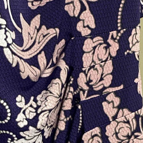 Vestido Connected Apparel Talla 16 Púrpura Rosa Floral Lado Acanalado Oficina Iglesia - Imagen 8 de 8
