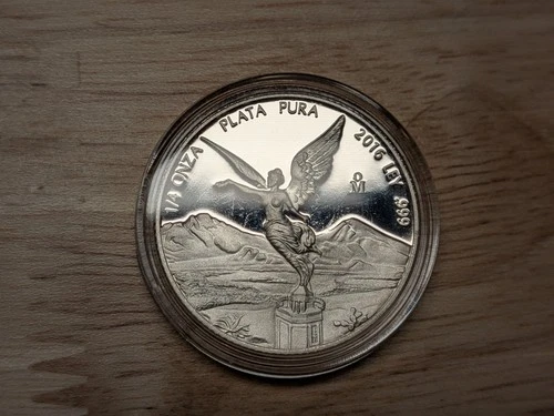 2016 MEXICO 1/4 ONZA SILVER PROOF LIBERTAD  In Capsule