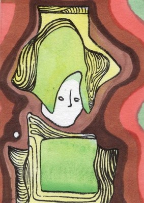 ACEO Original Art - Maiden - Ooak surreal expressionism card by Kiefer Moore