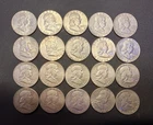 1963 Franklin Half Dollars Roll of 20 - 90% Silver $10 Face