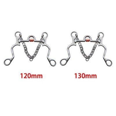 Edelstahl-Kupfermaul mit Kandarenhaken Kette Pferd Gag Bit Center Roller Sweet