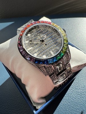 Montres Prestige Eclat X Invicta Men's Watch - 42mm, Silver/Rainbow MPW-0127 NEW