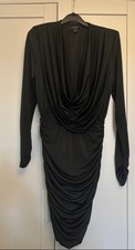 Club London Ciela Black Extreme Plunge-Neck Mini Dress