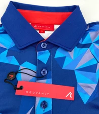 Redvanly Bond Mens Golf Polo Shirt Mazarine Blue Diamonds Size Small - R2422