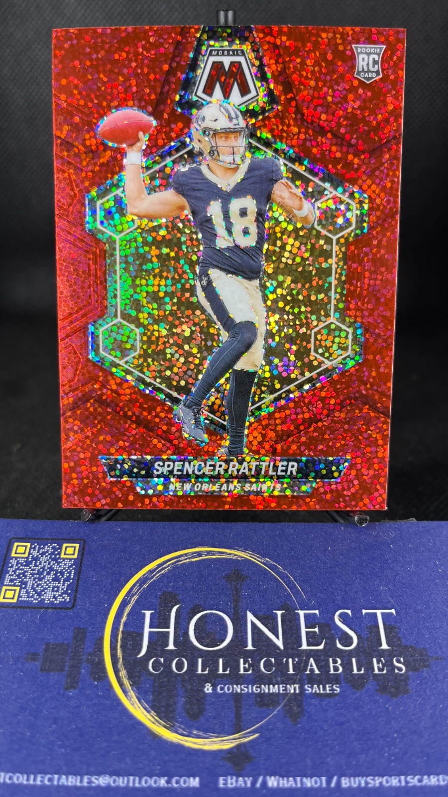 Spencer Rattler (RC) - 2024 Panini Mosaic Red Sparkle Prizm Rookie #393