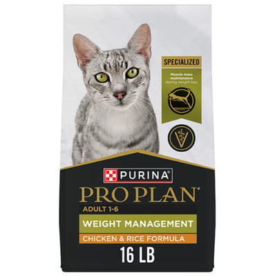 Purina  Pro Plan Weight Management Adult Dry Cat Food - Chicken & Rice 16 Lb