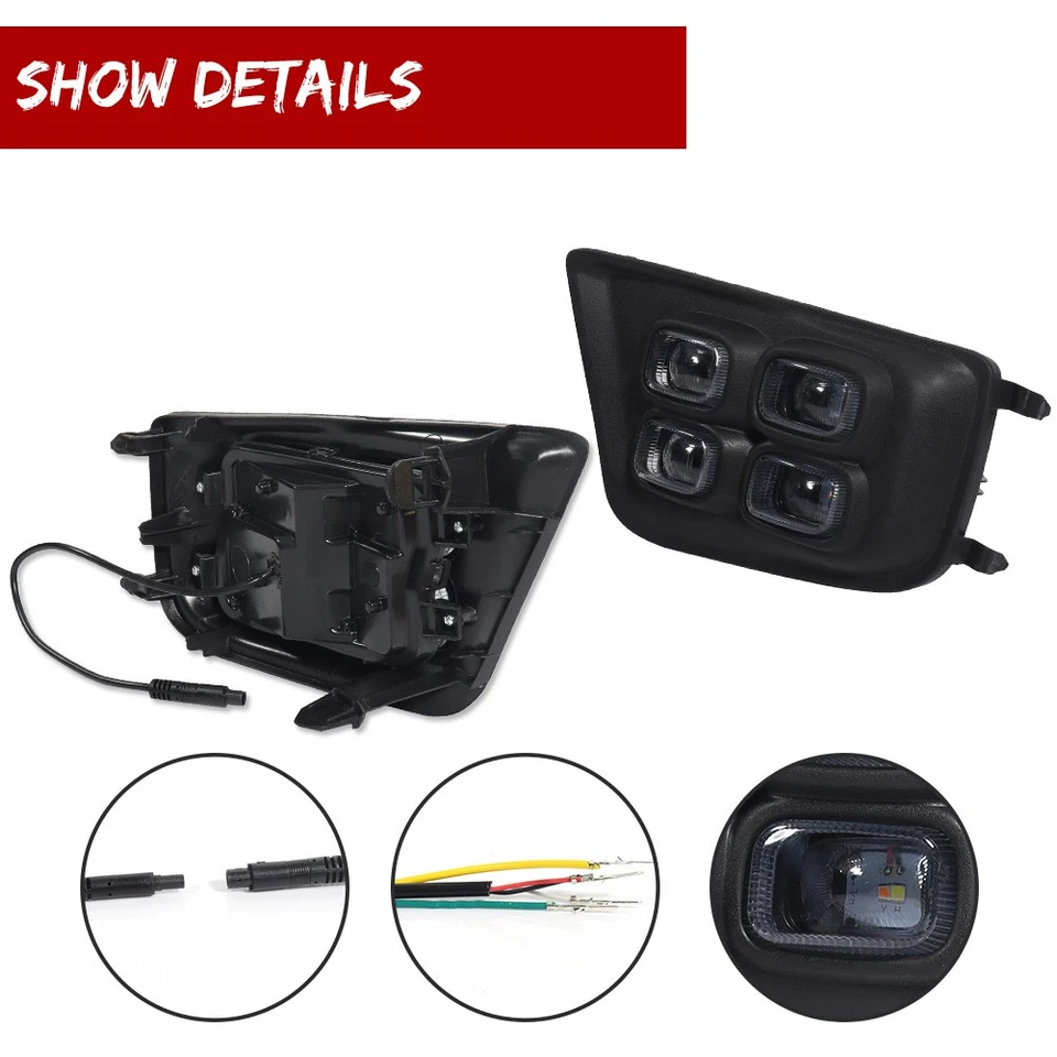 Conjuntos de bisel de luz antiniebla LED para Toyota Tacoma DRL 2012-2015 señal de giro ámbar Foto 4 de 4