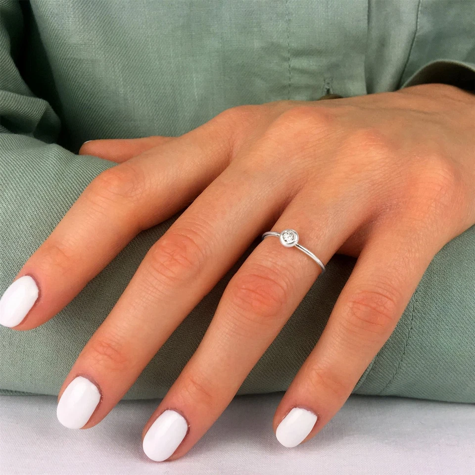 Silverly Anello Argento 925 Reversibile Doppio Cuore Zircone Cubico - Immagine 4 di 4