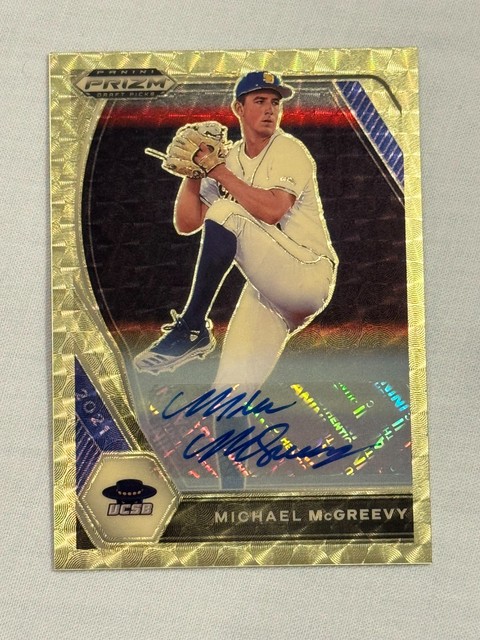 2021 Panini Prizm Draft Picks Michael McGreevy Gold Vinyl 1/1 Auto STL Cardinals