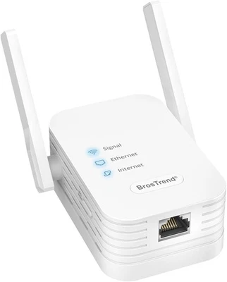 BrosTrend WLAN Bridge, WLAN to LAN Adapter mit LAN Anschluss 300Mbit/s 2,4GHz
