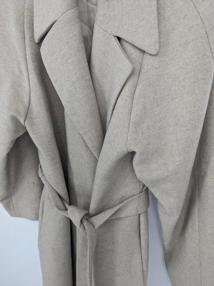 Abrigo Saks Fifth Avenue Vintage Mujer 12 Tostado 100% Cachemira Trinchera Clásico EE. UU. Foto 2 de 4