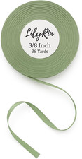 Sage Green Ribbon 3/8 Inches 36 Yards Satin Roll Perfect for Art, Wedding, Wreat