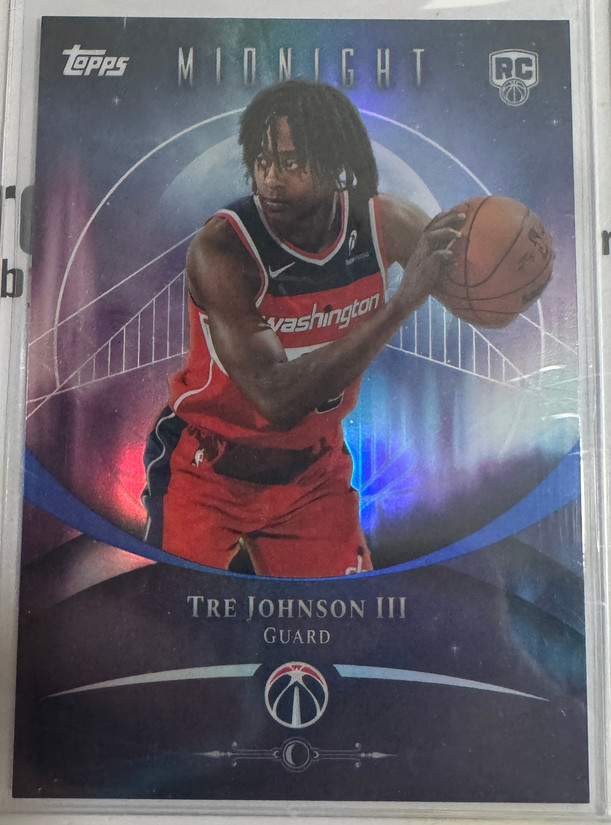 Tre Johnson III 2025-26 Topps Midnight Basketball Moonbeam RC Wizards #66