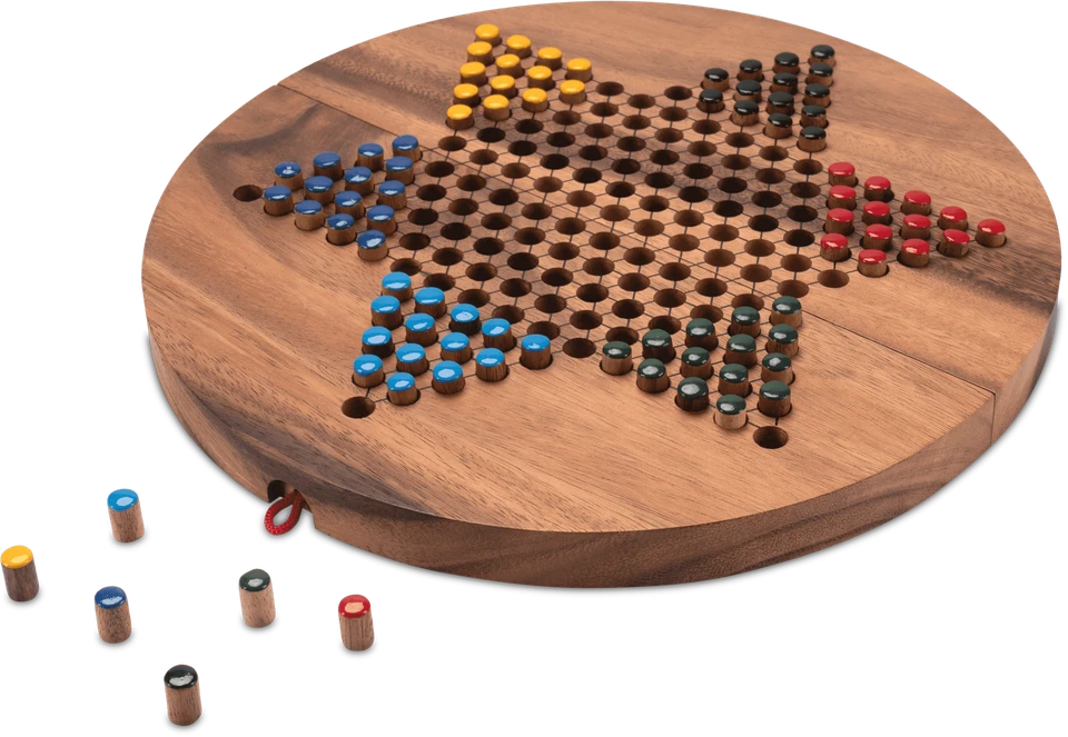 Halma XL rund – Stern-Halma / Chinese Checkers aus edlem Samena-Holz für 2 bis 6 - Bild 2 von 4