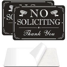 2 Pack No Soliciting Sign for House, Aluminum No Solicitation Signs for Front...