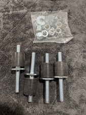 4 Rubber Vibration Isolator Mounts 1 1/4  H1 1/4  D 1/2" bolt w/lock nuts-washer